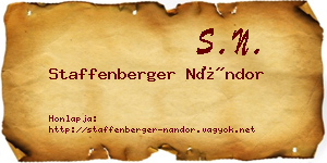 Staffenberger Nándor névjegykártya