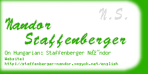 nandor staffenberger business card